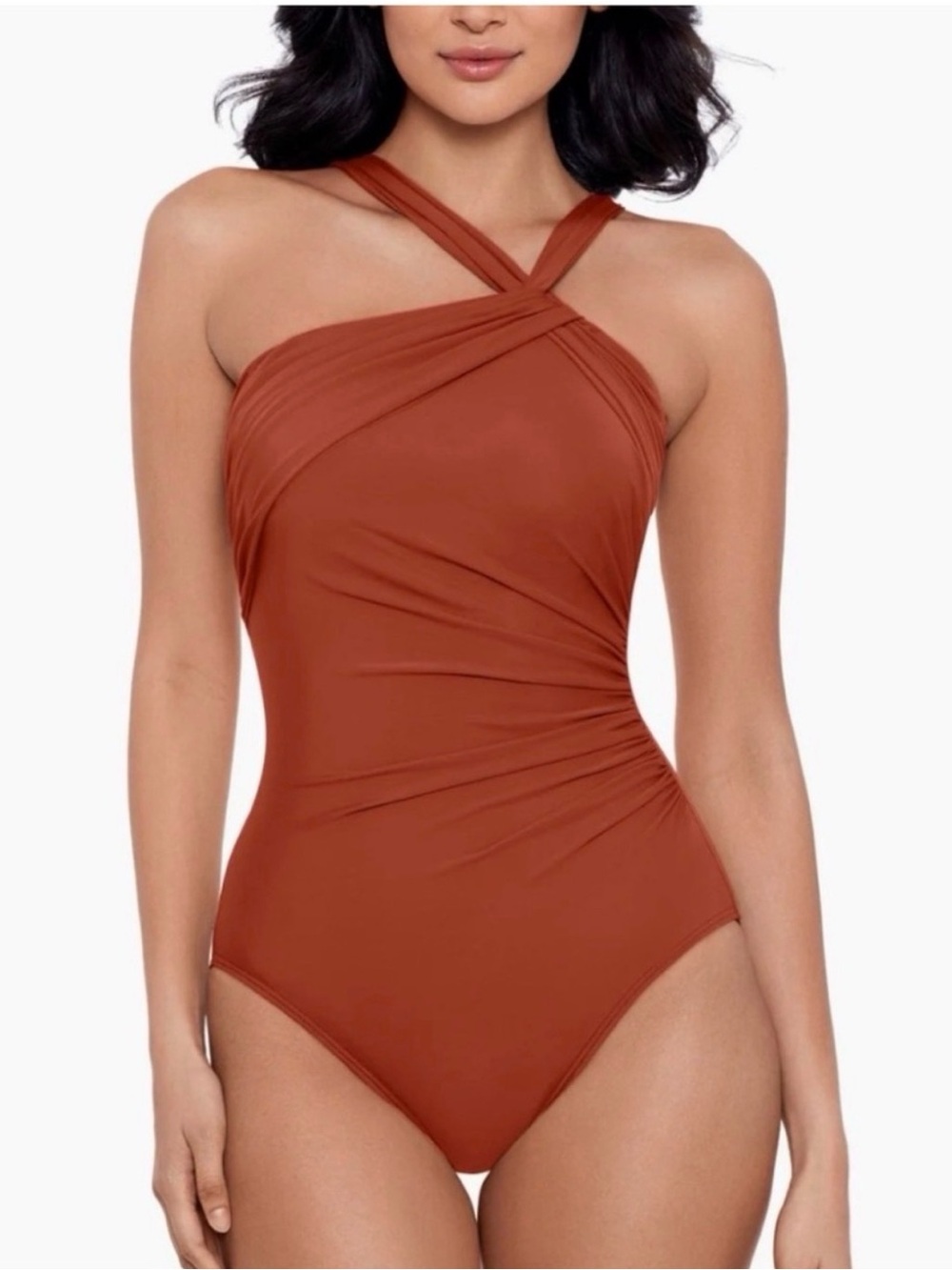 Miraclesuit Spice One-Shoulder Ruched Swimsuit NWT size 16